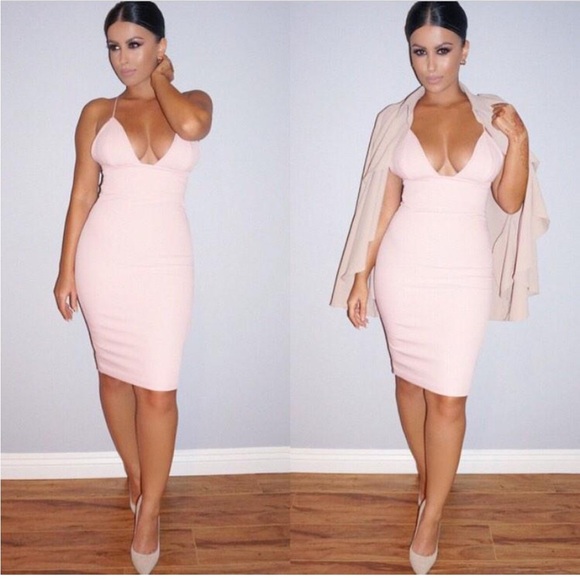 House Of CB Loren Shape BC Dress in Pink - Picture 1 of 16
